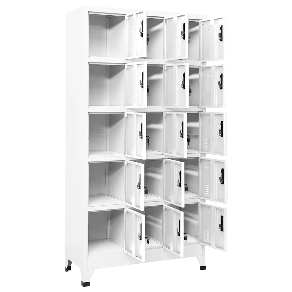 vidaXL Schließfachschrank Weiß 90x40x180 cm Stahl
