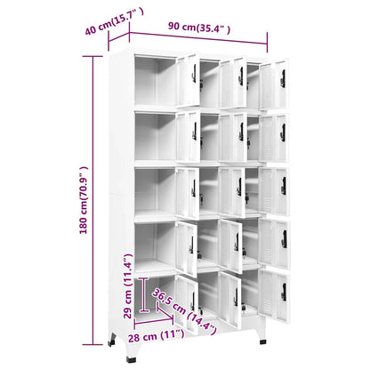 vidaXL Schließfachschrank Weiß 90x40x180 cm Stahl