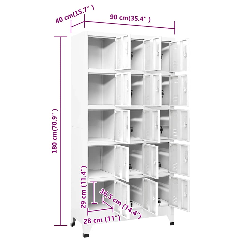 vidaXL Schließfachschrank Hellgrau 90x40x180 cm Stahl