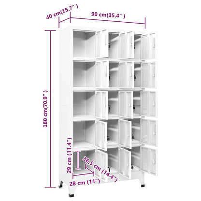 vidaXL Schließfachschrank Hellgrau 90x40x180 cm Stahl