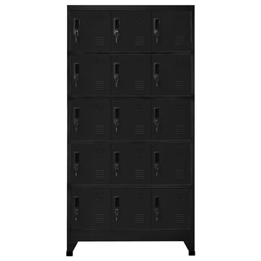 vidaXL Schließfachschrank Schwarz 90x40x180 cm Stahl