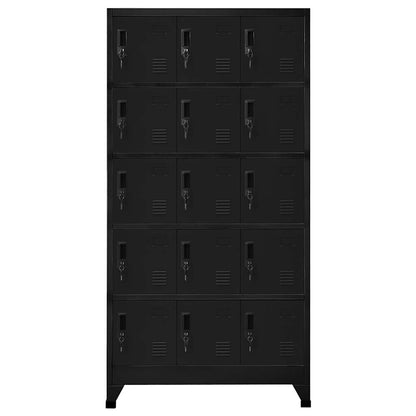vidaXL Schließfachschrank Schwarz 90x40x180 cm Stahl