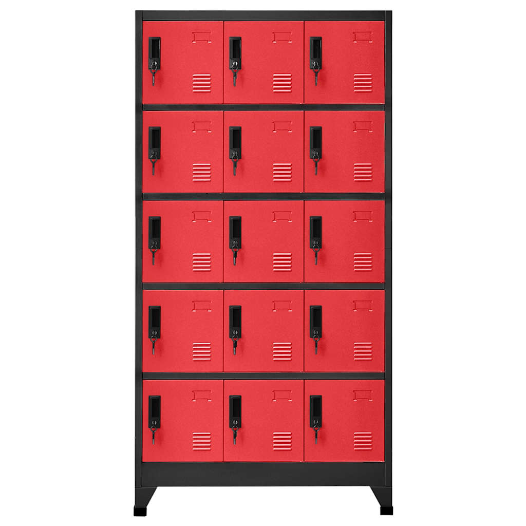 vidaXL Schließfachschrank Anthrazit und Rot 90x40x180 cm Stahl