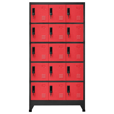 vidaXL Schließfachschrank Anthrazit und Rot 90x40x180 cm Stahl