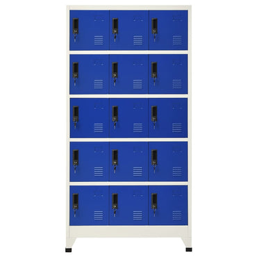 vidaXL Schließfachschrank Grau und Blau 90x40x180 cm Stahl