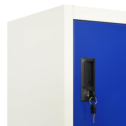 Schließfachschrank Grau und Blau 90x40x180 cm Stahl