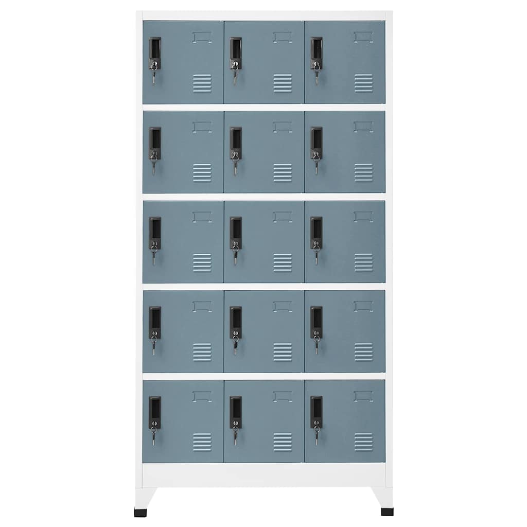 vidaXL Schließfachschrank Hellgrau und Dunkelgrau 90x40x180 cm Stahl
