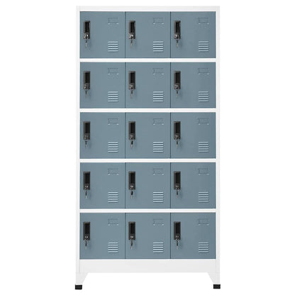 vidaXL Schließfachschrank Hellgrau und Dunkelgrau 90x40x180 cm Stahl