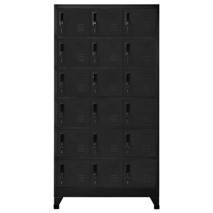 vidaXL Schließfachschrank Schwarz 90x40x180 cm Stahl