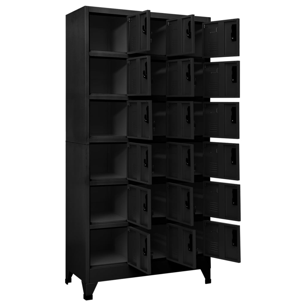 vidaXL Schließfachschrank Schwarz 90x40x180 cm Stahl