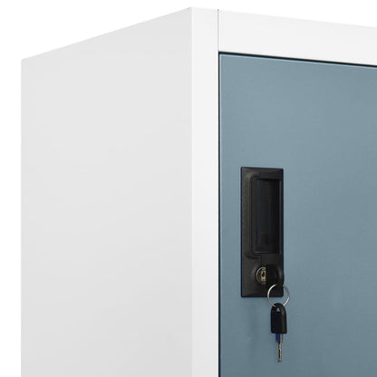vidaXL Schließfachschrank Hellgrau und Dunkelgrau 90x40x180 cm Stahl