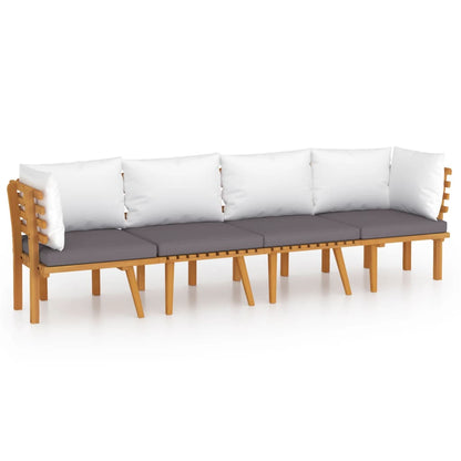 vidaXL Salon de jardin 4 pcs avec coussins Bois d'acacia massif