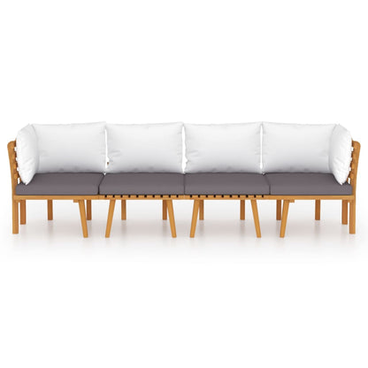 vidaXL Salon de jardin 4 pcs avec coussins Bois d'acacia massif