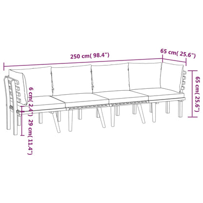 vidaXL Salon de jardin 4 pcs avec coussins Bois d'acacia massif