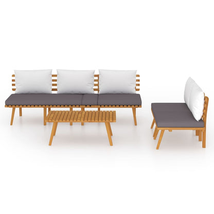 vidaXL Salon de jardin 4 pcs avec coussins Bois d'acacia massif