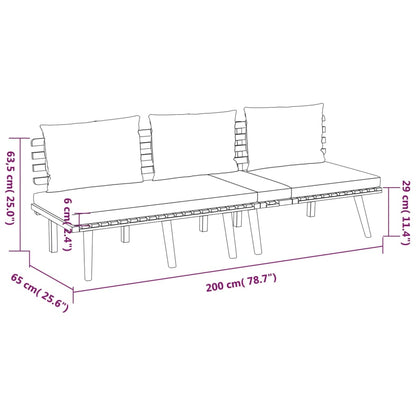 vidaXL Salon de jardin 4 pcs avec coussins Bois d'acacia massif