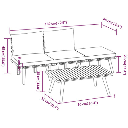 vidaXL 4-tlg. Garten-Lounge-Set mit Kissen Massivholz Akazie