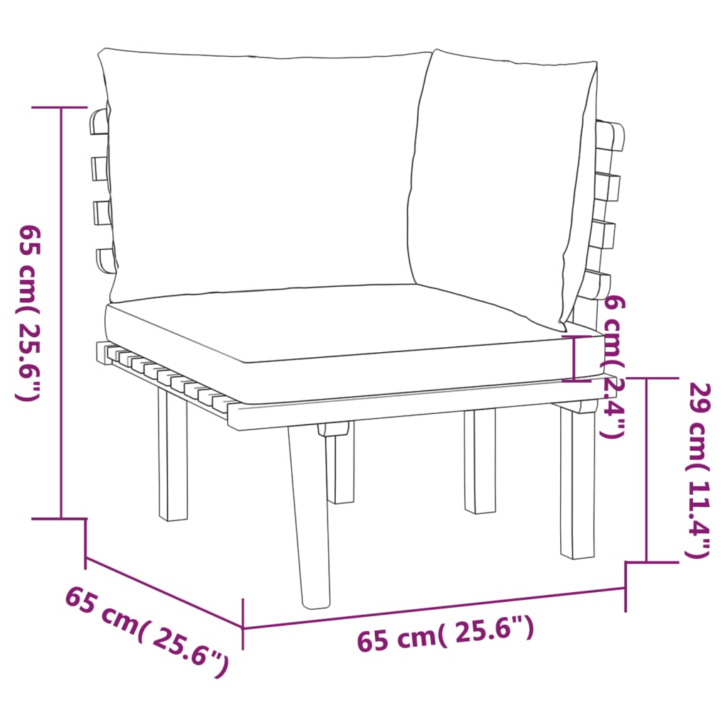 vidaXL 4-tlg. Garten-Lounge-Set mit Kissen Massivholz Akazie