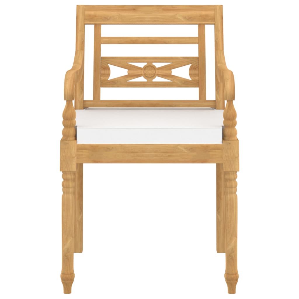 vidaXL Salon de jardin 4 pcs avec coussins en teck massif