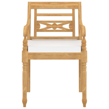 vidaXL Salon de jardin 4 pcs avec coussins en teck massif