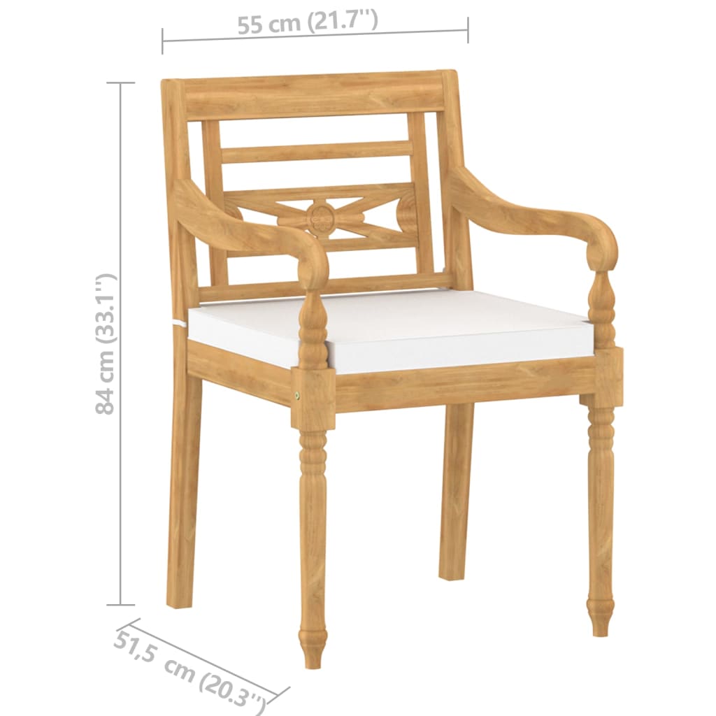 vidaXL Salon de jardin 4 pcs avec coussins en teck massif