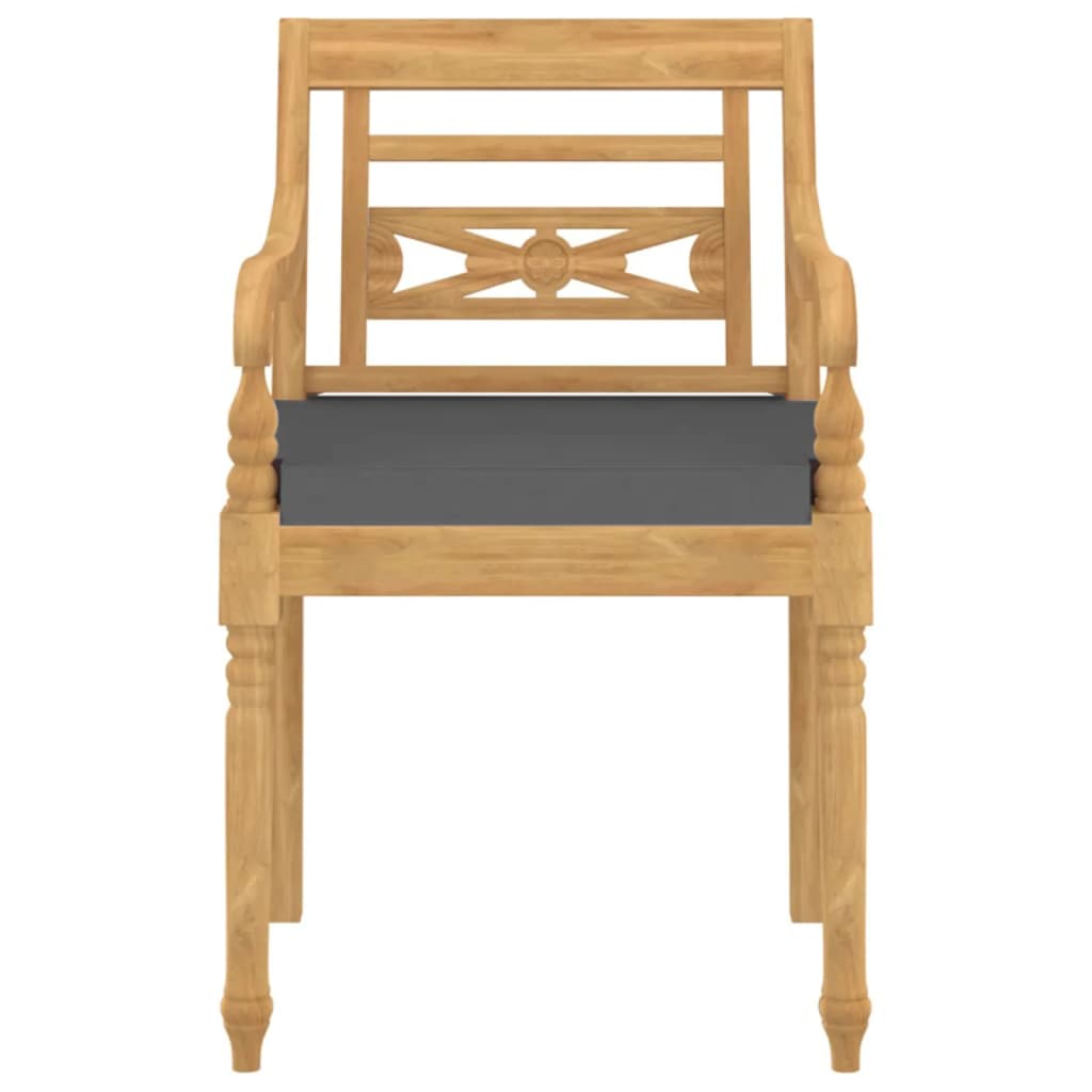 vidaXL Salon de jardin 4 pcs avec coussins Bois de teck massif