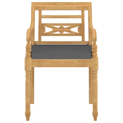 vidaXL Salon de jardin 4 pcs avec coussins Bois de teck massif