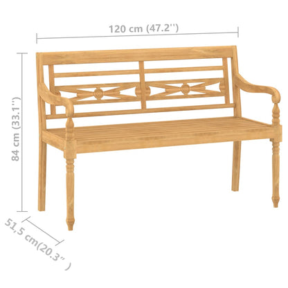 vidaXL Salon de jardin 4 pcs avec coussins Bois de teck massif