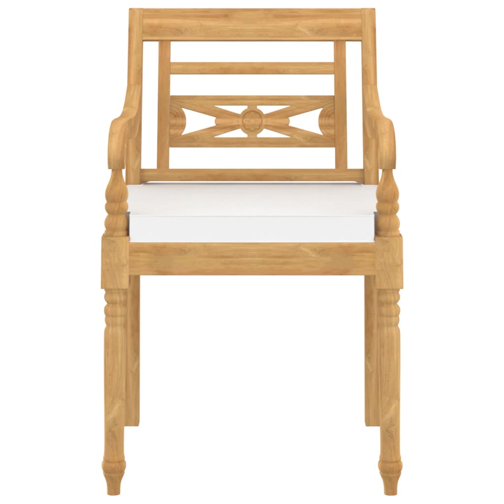 vidaXL Chaises Batavia 4 pcs. avec coussins bois de teck massif