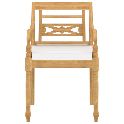 vidaXL Chaises Batavia 4 pcs. avec coussins bois de teck massif