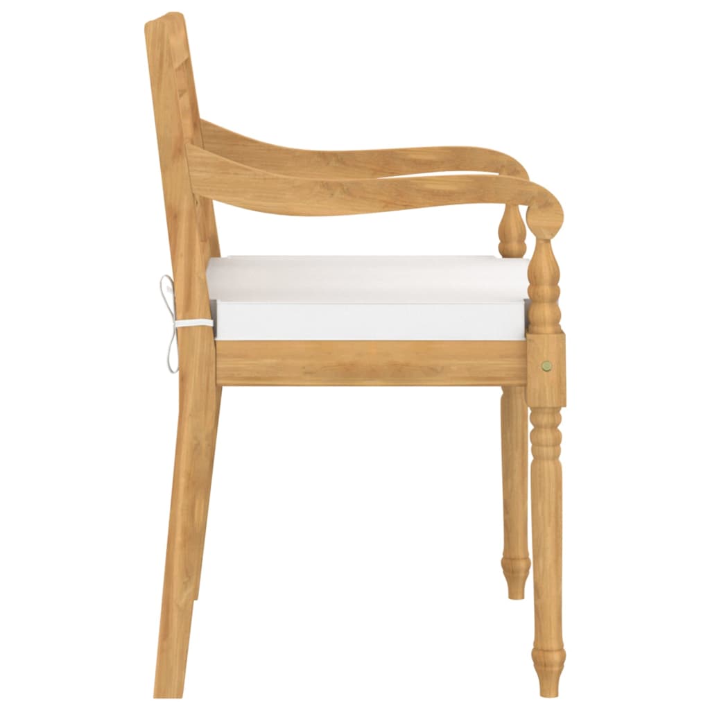 vidaXL Chaises Batavia 6 pcs avec coussins Bois de teck massif