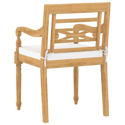 vidaXL Chaises Batavia 6 pcs avec coussins Bois de teck massif