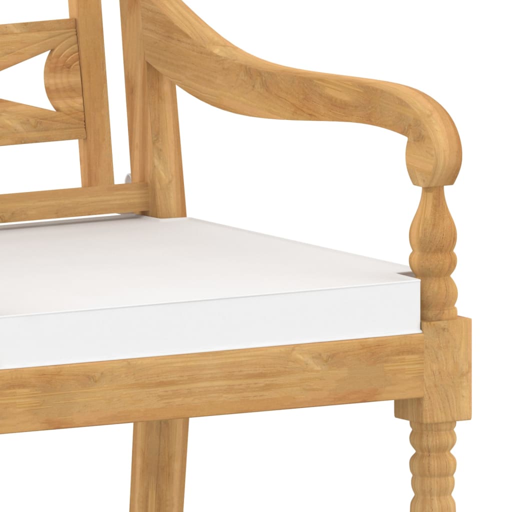 vidaXL Chaises Batavia 6 pcs avec coussins Bois de teck massif