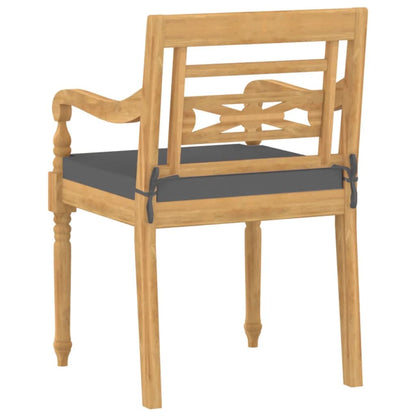 vidaXL Batavia-Stühle 4 Stk. mit Kissen Massivholz Teak