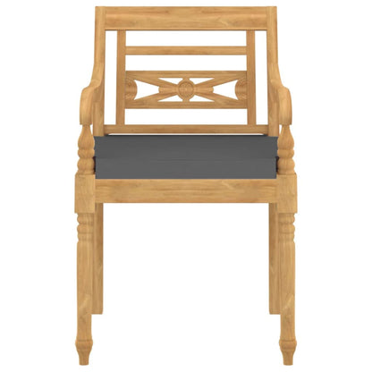 vidaXL Chaises Batavia 6 pcs avec coussins Bois de teck massif