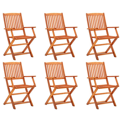 vidaXL Chaises de jardin pliantes 6 pcs Bois d'eucalyptus massif