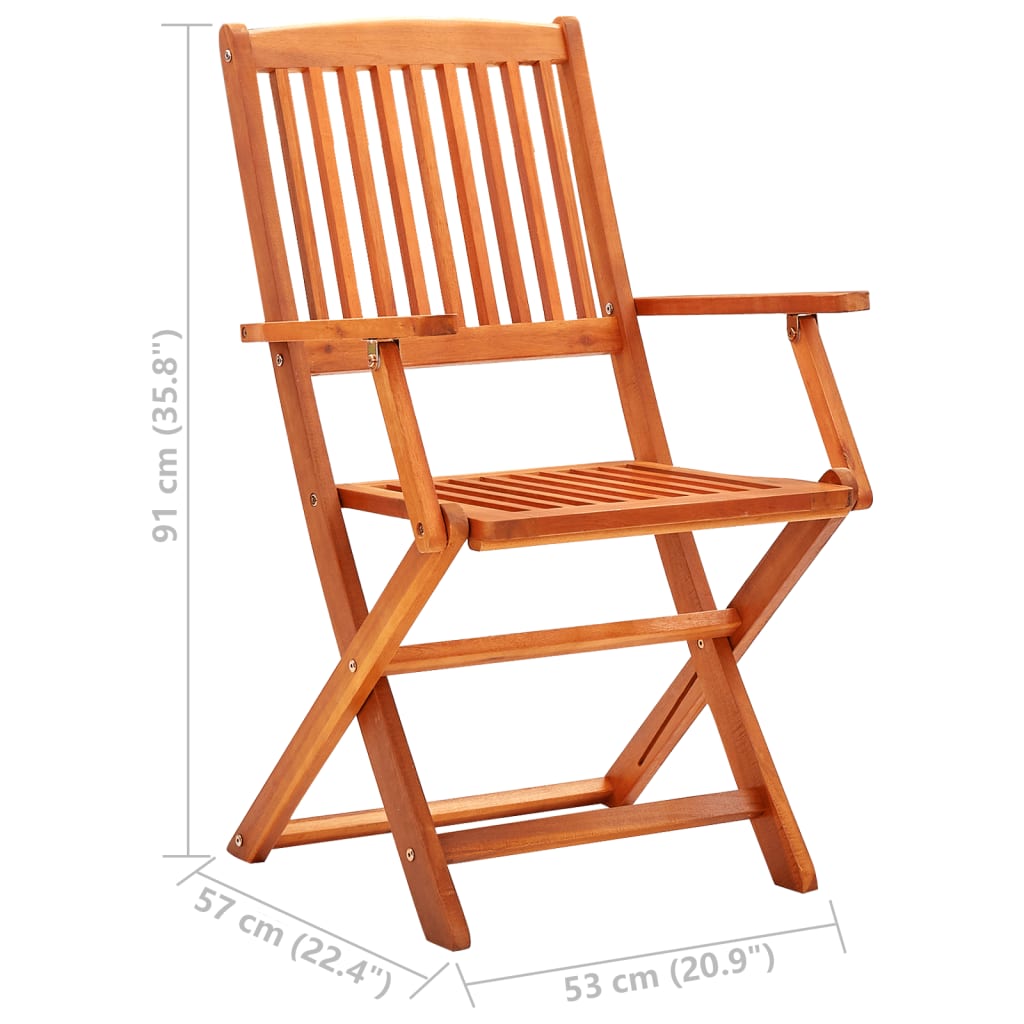 vidaXL Chaises de jardin pliantes 6 pcs Bois d'eucalyptus massif