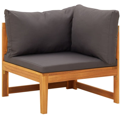 vidaXL Salon de jardin 4 pcs avec coussins gris foncé Bois d'acacia