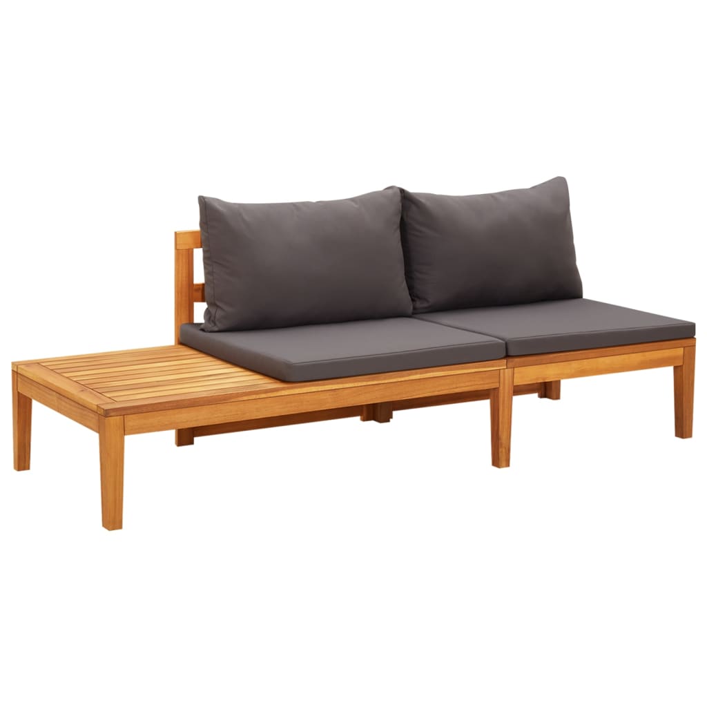 vidaXL Salon de jardin 4 pcs avec coussins gris foncé Bois d'acacia