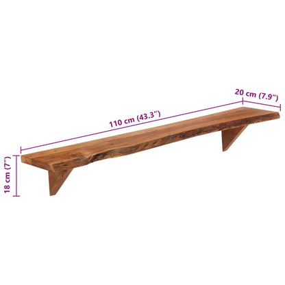 vidaXL Wandregale 2 Stk. 110x20x18 cm Massivholz Akazie
