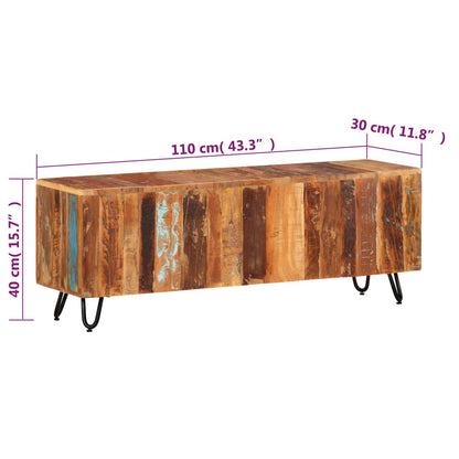 vidaXL Meuble TV 110x30x40 cm Bois de récupération Massif