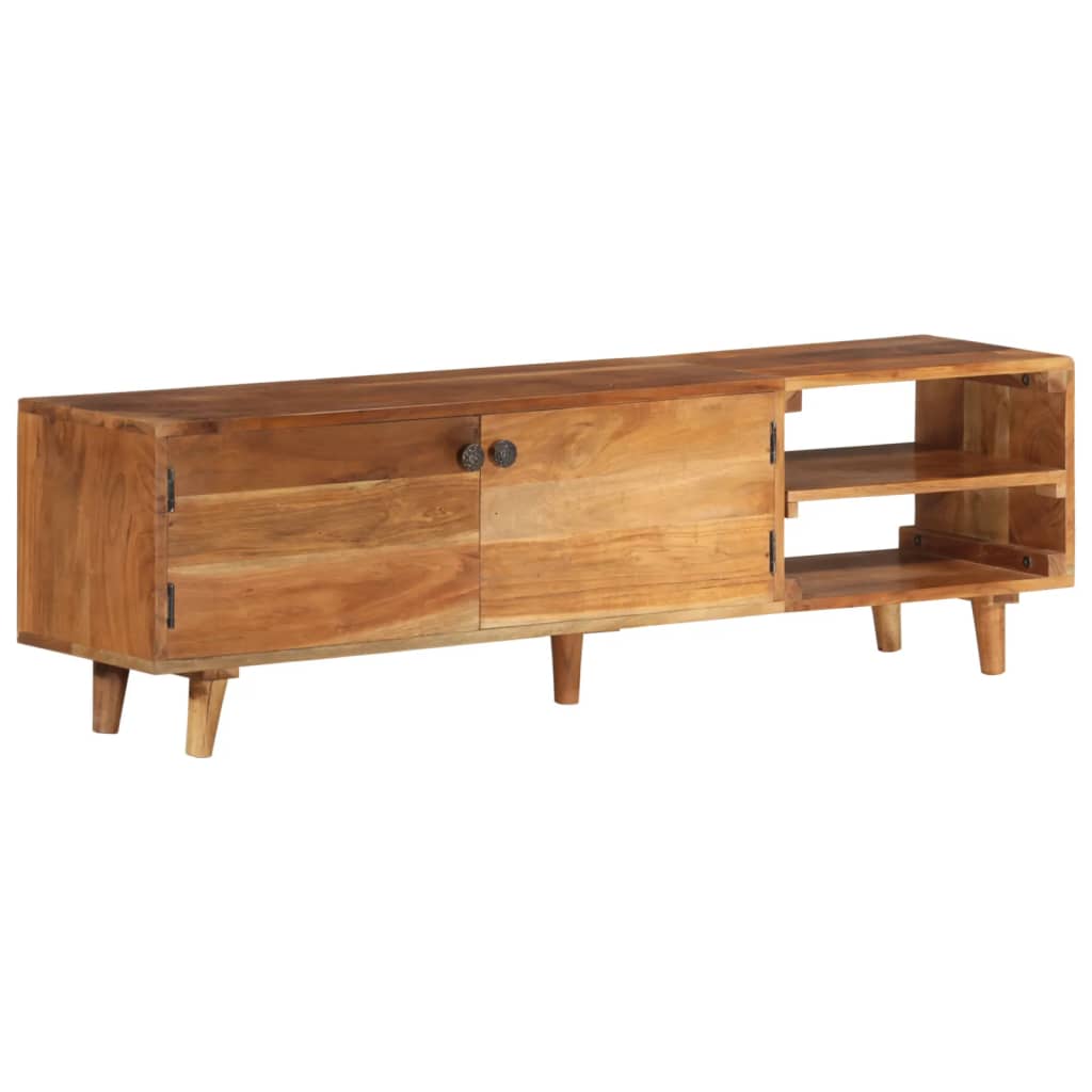 vidaXL Meuble TV Bois d'acacia massif finition miel 140x30x40 cm
