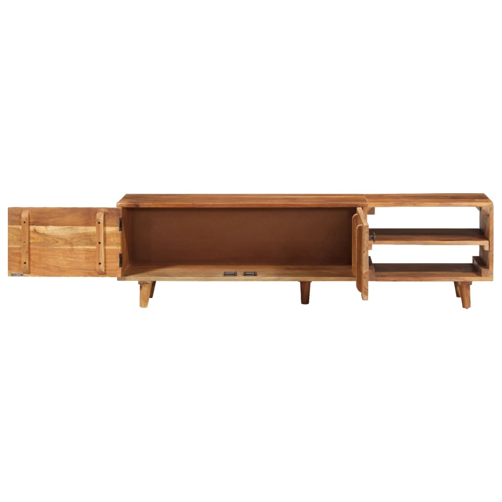vidaXL Meuble TV Bois d'acacia massif finition miel 140x30x40 cm