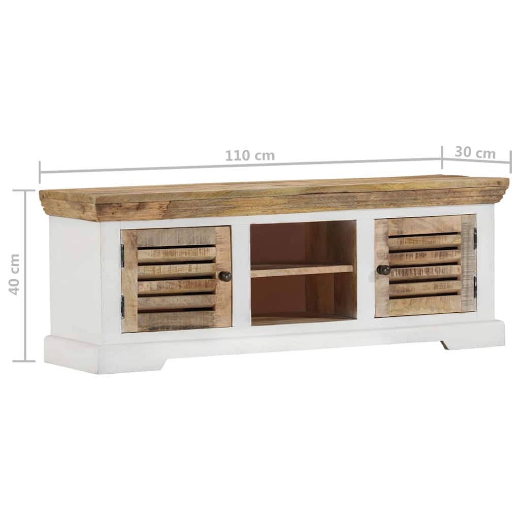 vidaXL Meuble TV 110x30x40 cm Bois de manguier massif