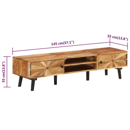 vidaXL TV-Schrank 145x35x35 cm Akazie Massivholz