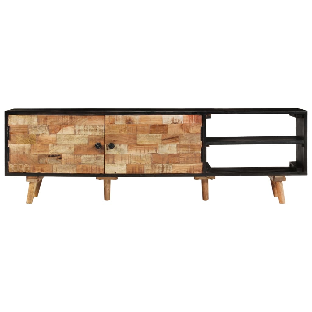 vidaXL TV-Schrank 140x30x45 cm Rohes Mangoholz und Massivholz Akazie