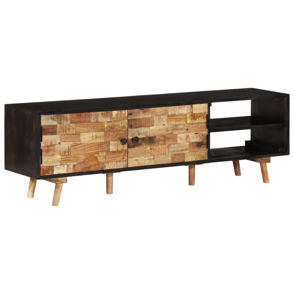 vidaXL TV-Schrank 140x30x45 cm Rohes Mangoholz und Massivholz Akazie