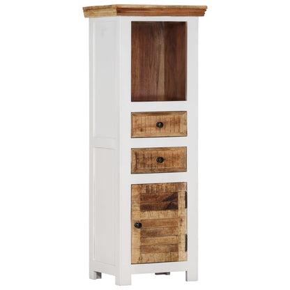 vidaXL Highboard Braun & Weiß 40x30x110 cm Massivholz Mango und Akazie