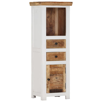 vidaXL Highboard Braun & Weiß 40x30x110 cm Massivholz Mango und Akazie