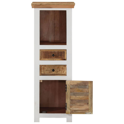 vidaXL Highboard Braun & Weiß 40x30x110 cm Massivholz Mango und Akazie